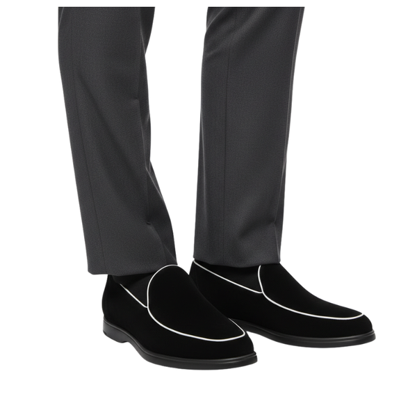 Luxury Contrast Trim Slip On Venetian Loafers