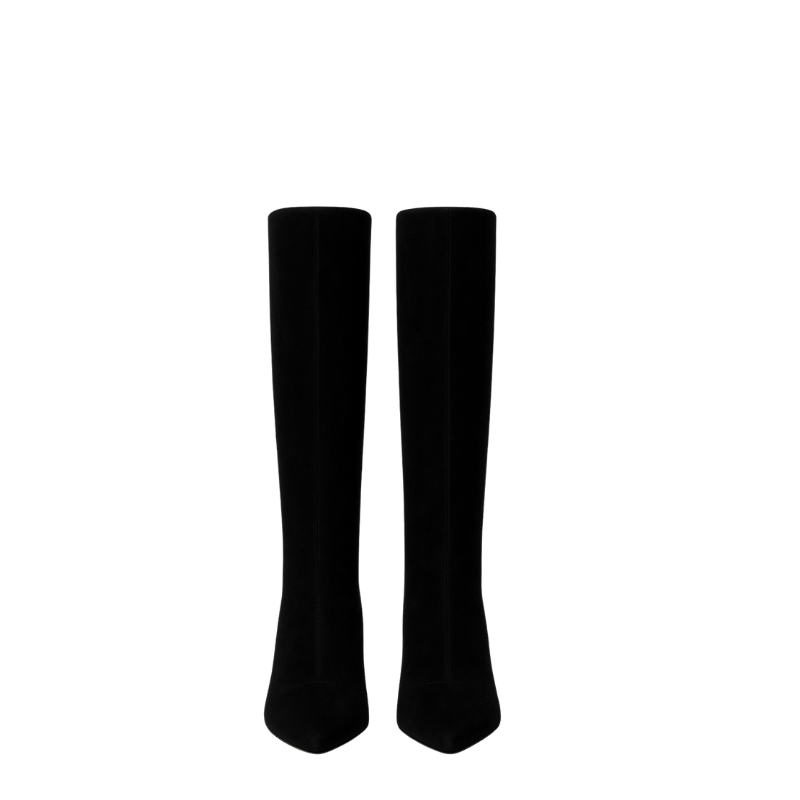 Premium Knee High Kitten Heel Square Toe Tall Leather Boots for Women's