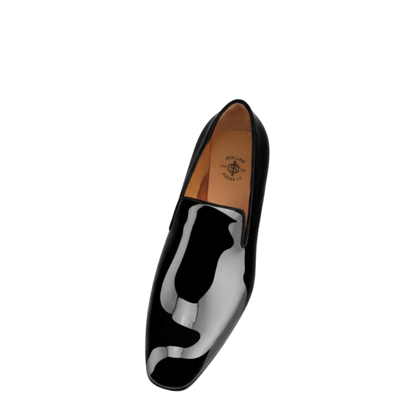 Polished Leather Patent Leather Slip-on Shoes