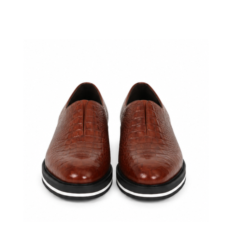 Italian Leather Sneaker with Stylish Hybrid Sole