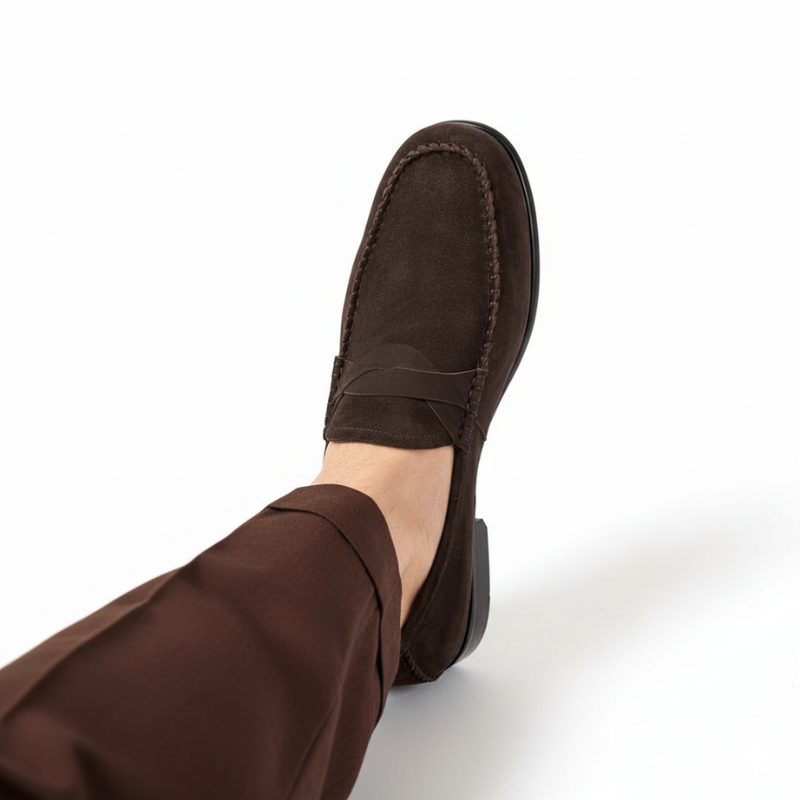 Luxury Seude Heritage Penny-strap Moc Loafers