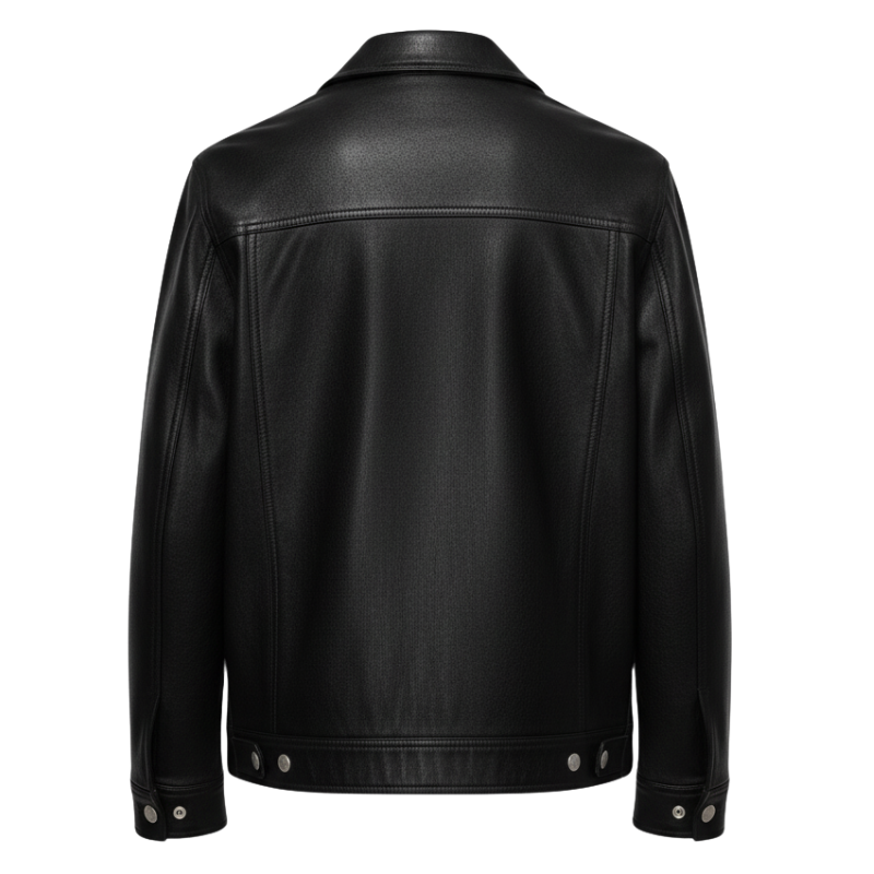 Midnight Monarch Leather Trucker Jacket