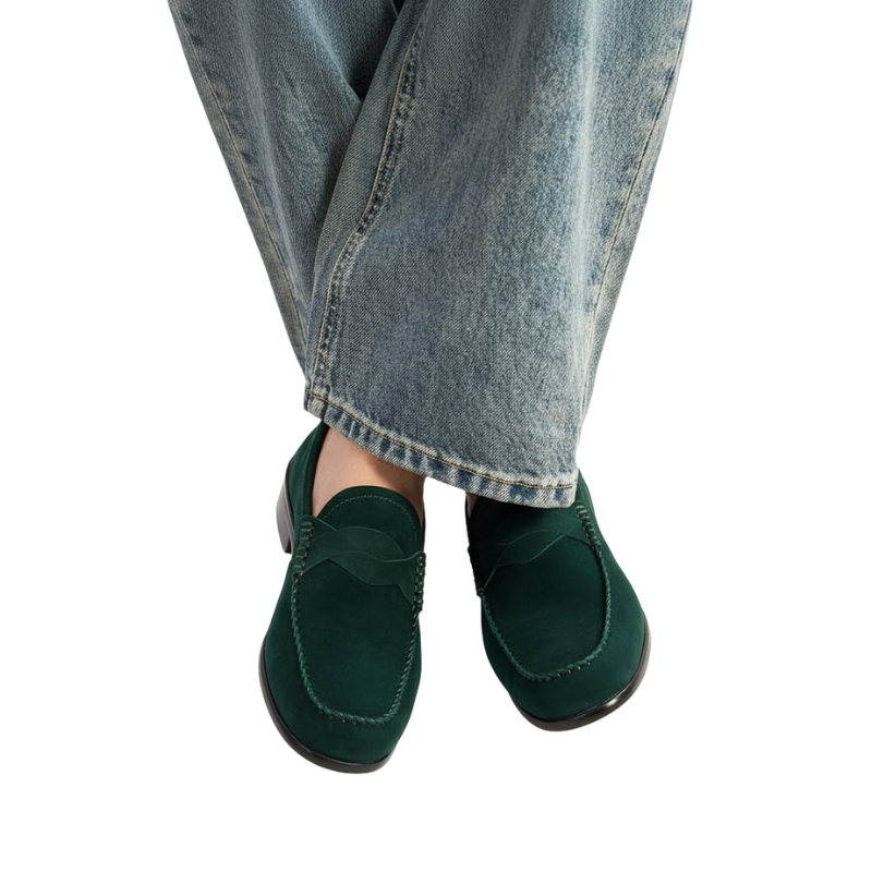 Luxury Seude Heritage Penny-strap Moc Loafers