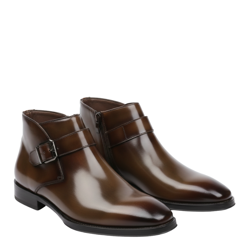 Classic Monk Strap Ankle Boots
