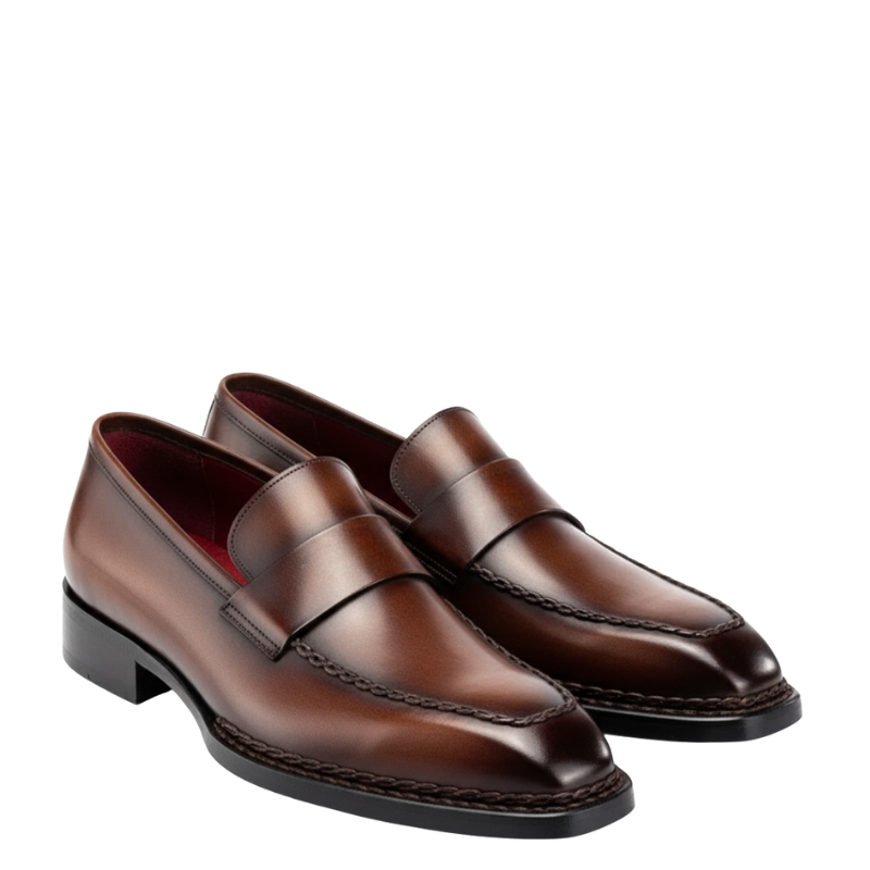 Classic Patina Penny Solid Leather Loafers
