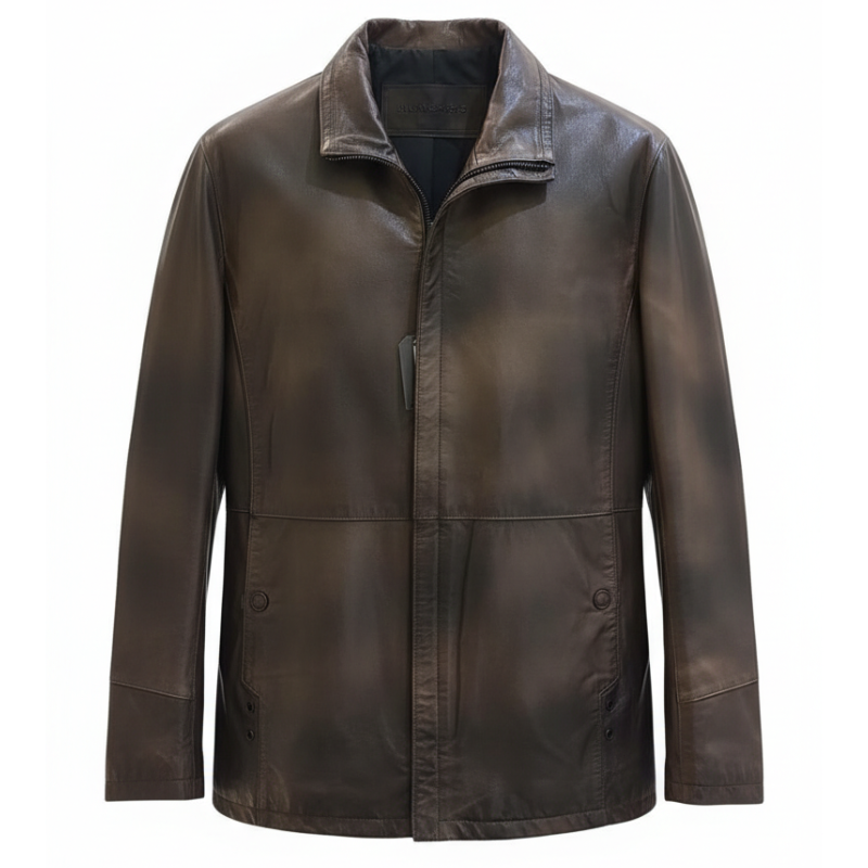 Men's Minimalist Urban Luxe Smooth Leather Jacket