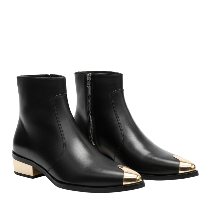 Royal Crest Golden-Toe Ankle Boots