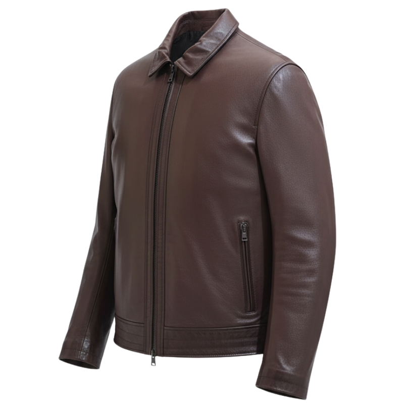 Men s Classic Heritage Leather Zip Jacket