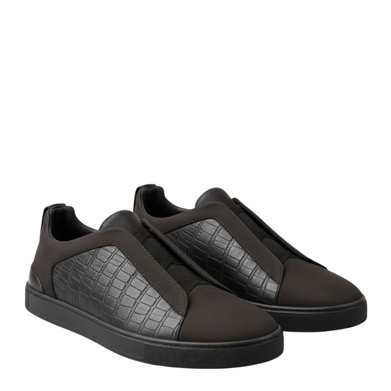 Obsidian Croc Panel Luxe Sneakers