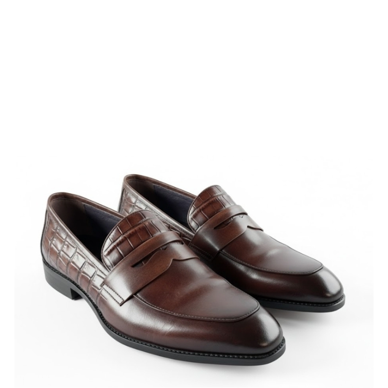 Croc Panel Classic Penny Loafers