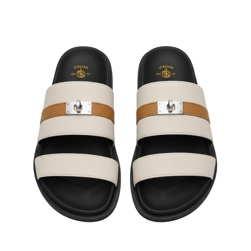 Classic Leather Multi-Strap Comfort Slipper