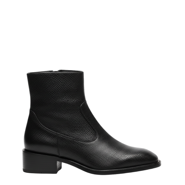 Regent Noir Textured Luxe Ankle Boots