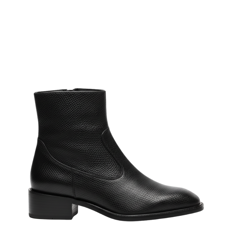 Regent Noir Textured Luxe Ankle Boots