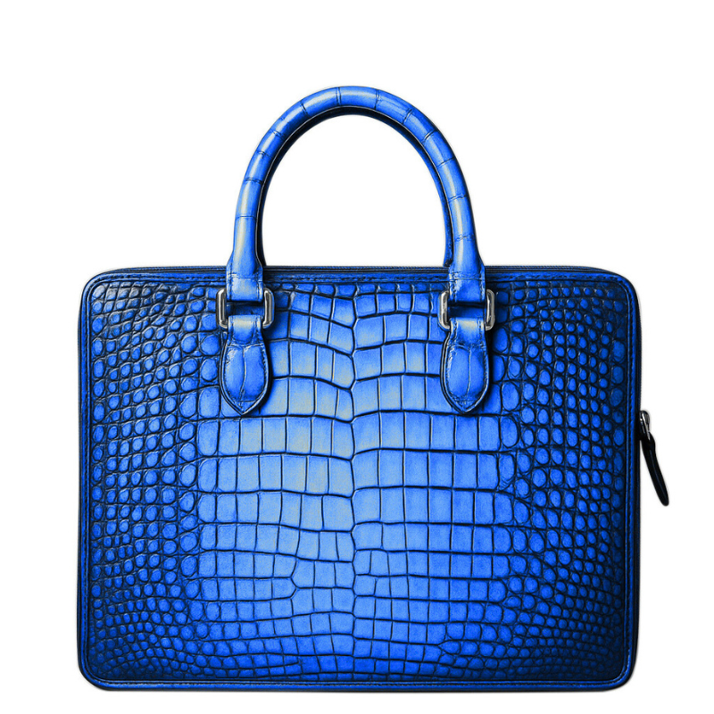Men s Original Luxury Brown Crocodile Leather Briefcase Bag