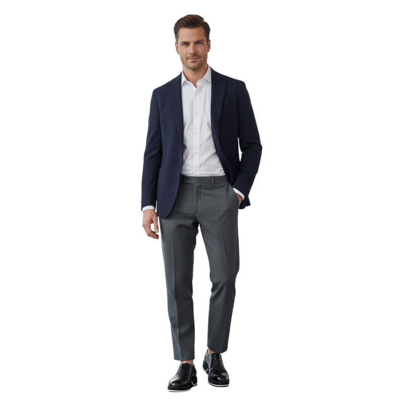 Italian Leather Sneaker with Stylish Hybrid Sole