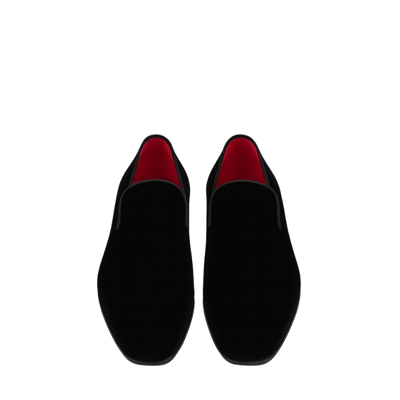 Velvet Loafers with Metallic Silver Heel Detailing