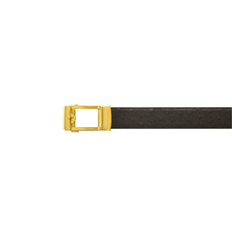 Croco Leather Black Strap Embossed Finish Belt with Golden Autolock Buckle