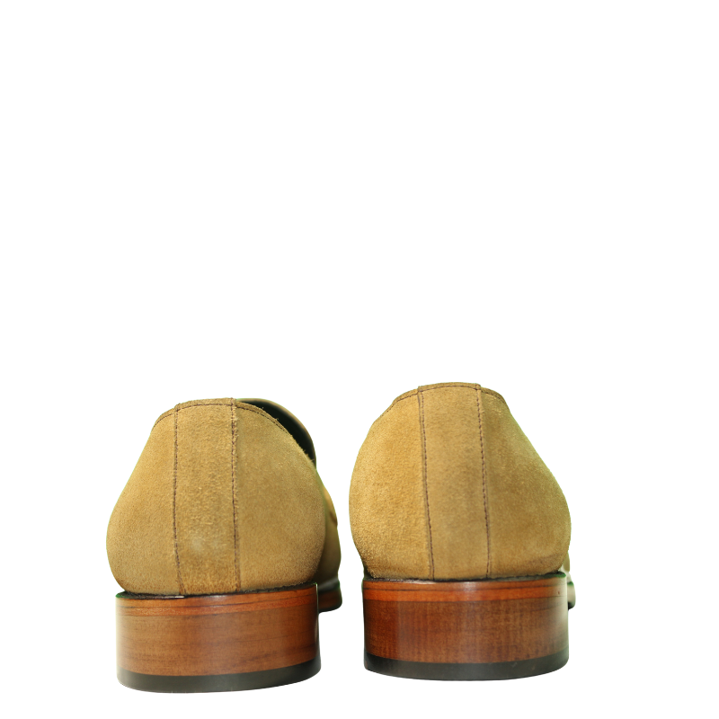Classic Suede Leather Tan Penny Loafer Slip-On