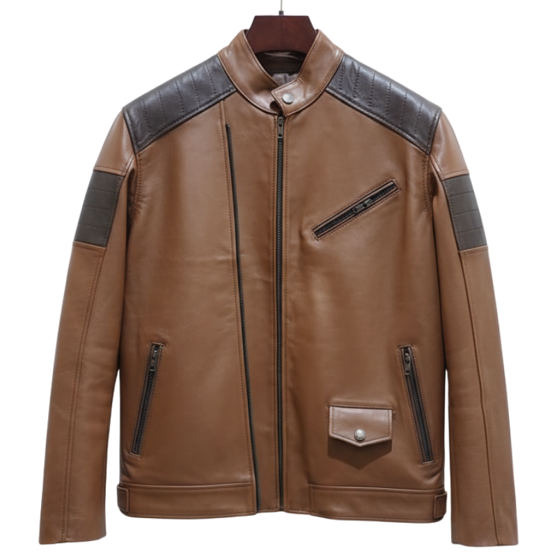 Rider Two-Tone Moto Leather Jacket