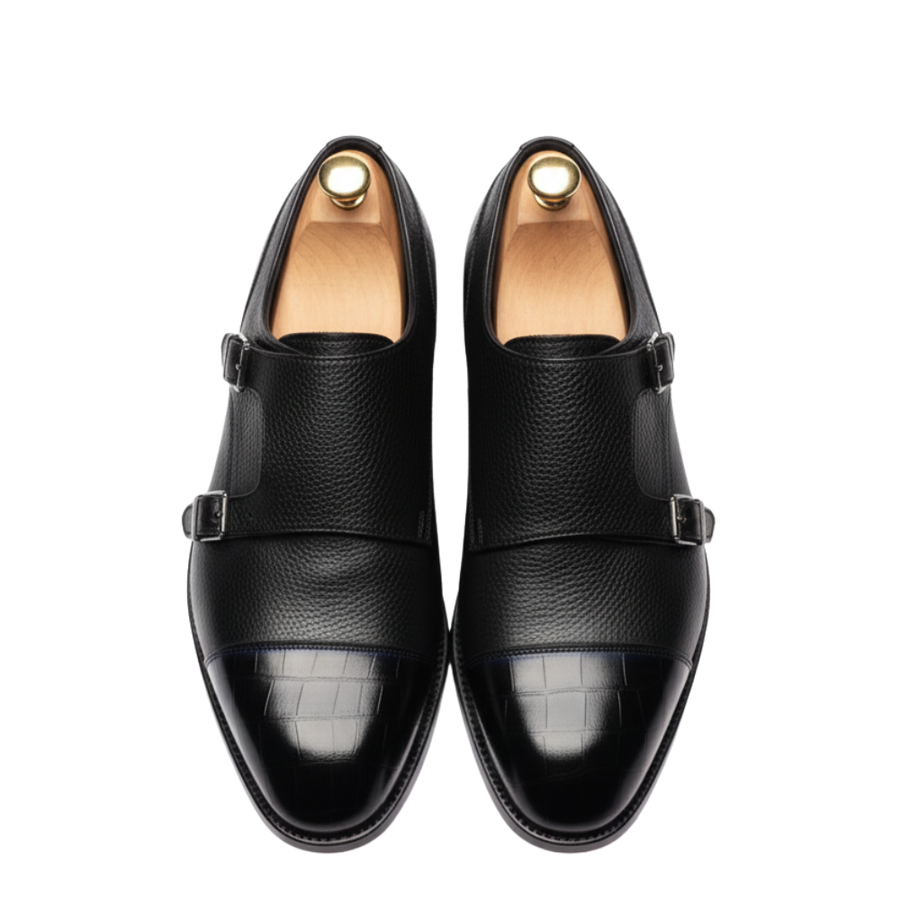 Croc Cap Double Monk Strap Shoes