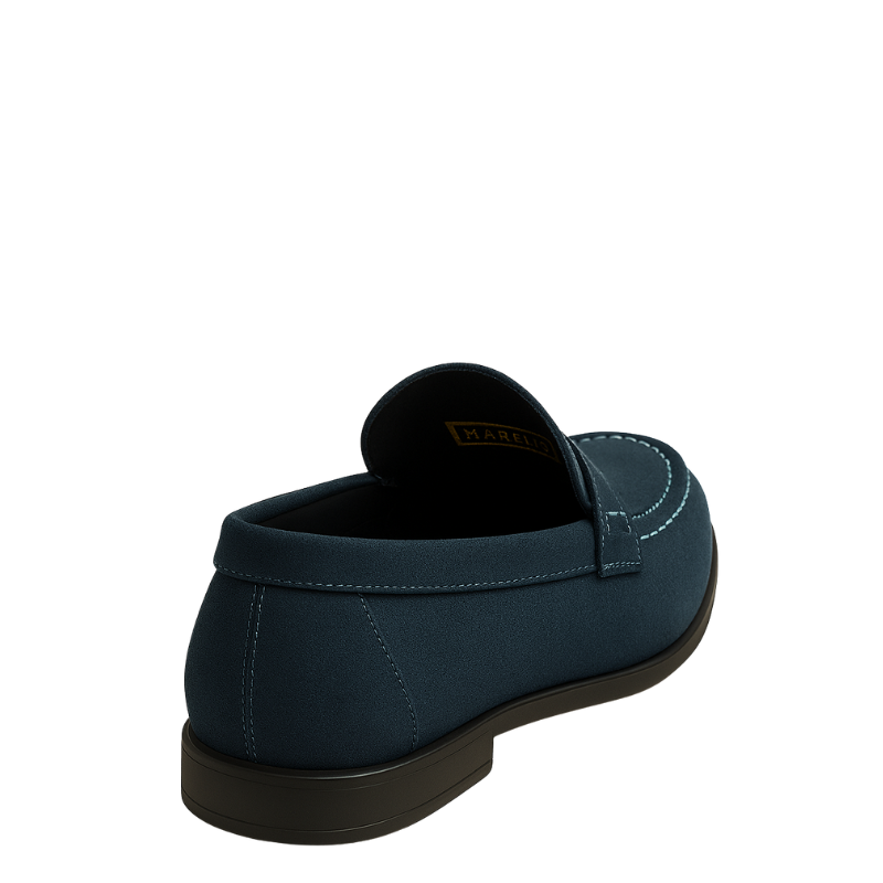 Italian Suede Penny Black Loafer for Men's