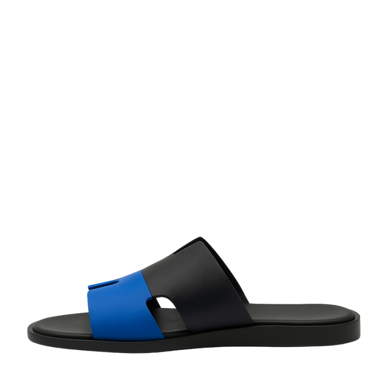 Luxury Dual Shade Black And Blue H Style Slipper