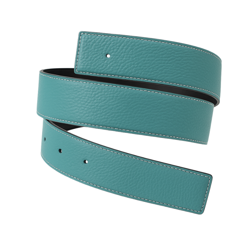 Italain Silver Regal Jaguar Buckle Belt with Black Leather Strap