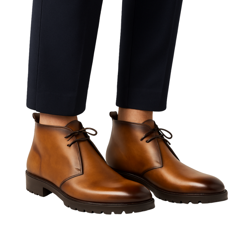 Luxury Stylish Leather Brown Chukkas Boot