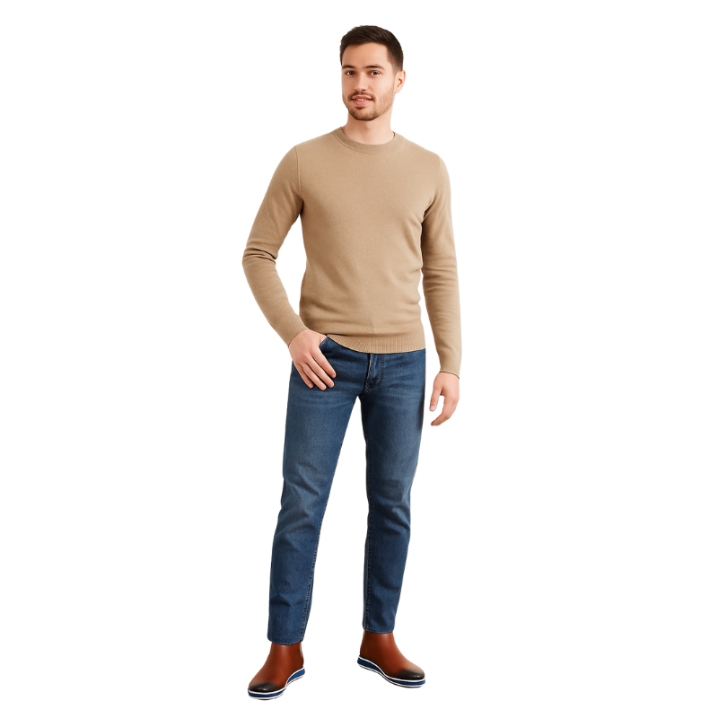Premium Shiny Leather Brown Chelsea Boots With Hybrid Sole