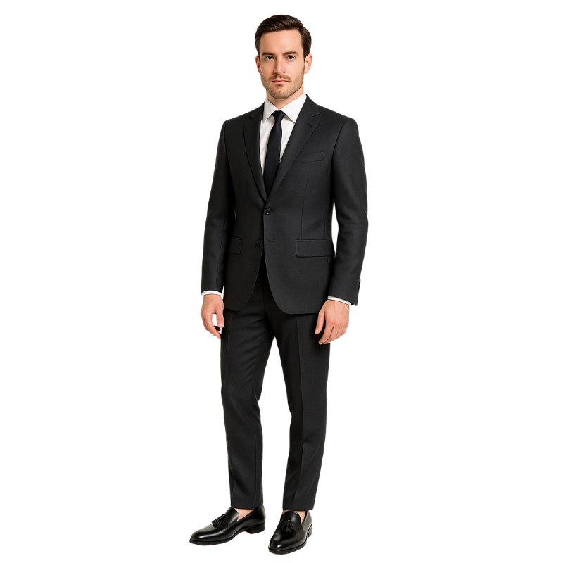 Luxury Leather Black Wingtip Tassel Loafer for Men's