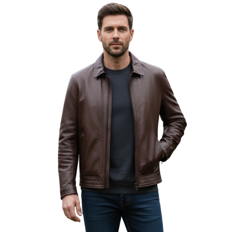 Men s Classic Heritage Leather Zip Jacket