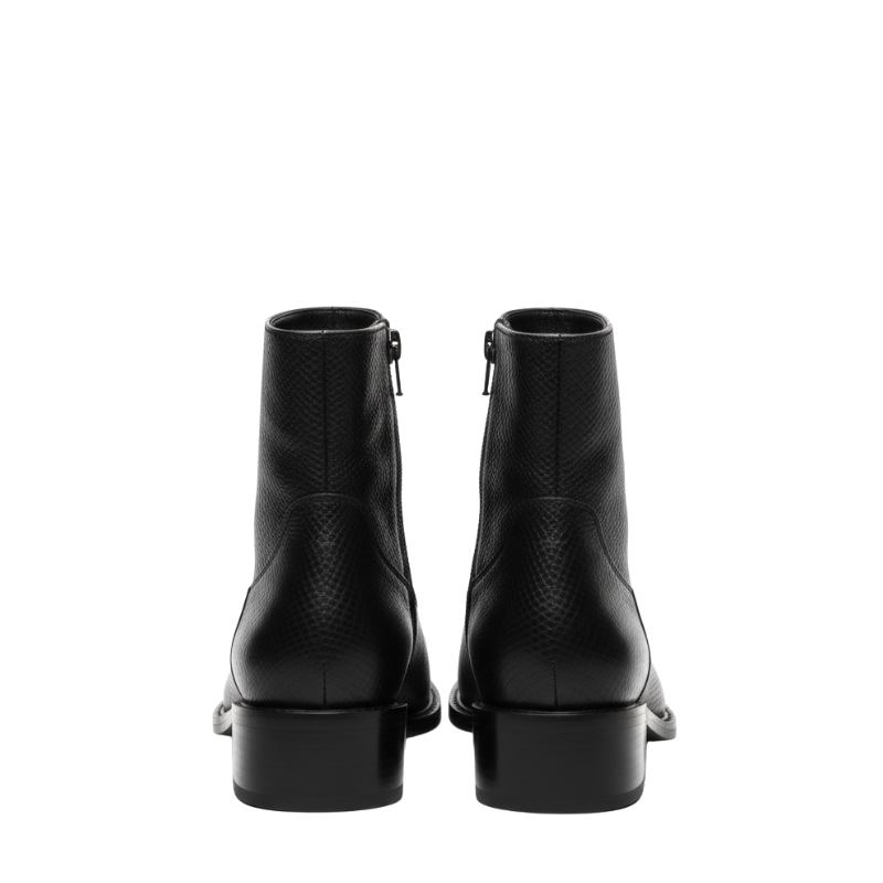 Regent Noir Textured Luxe Ankle Boots