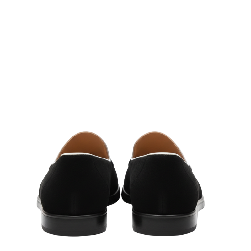 Luxury Contrast Trim Slip-On Venetian Loafers