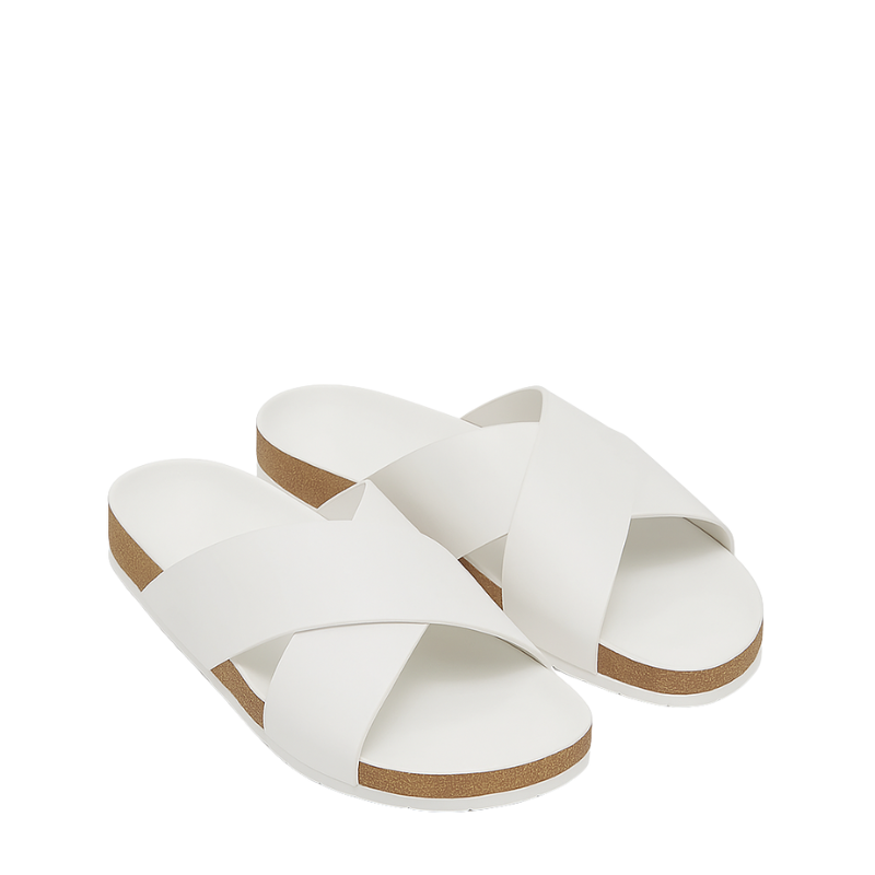 Men's Cross Strap Suede Comfort Slipper