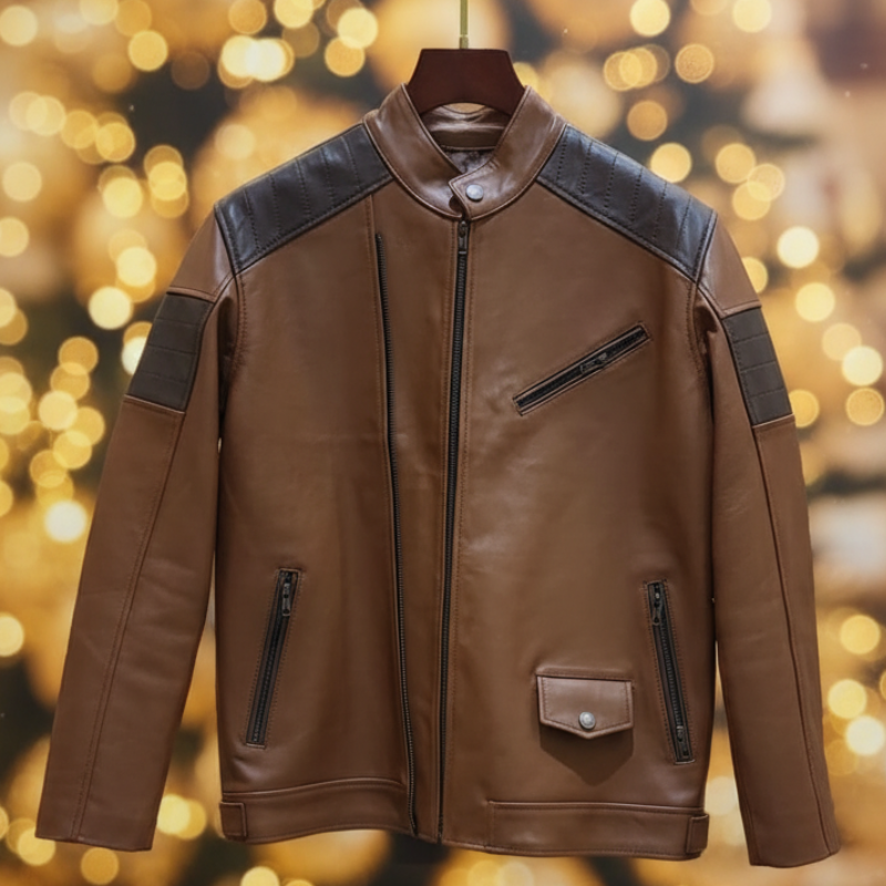Rider Two-Tone Moto Leather Jacket