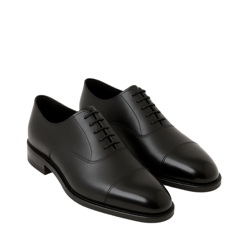 Classic Black Leather Oxford Dress Shoe