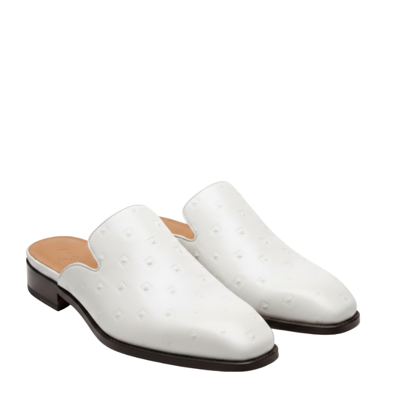 Imperial Frost Embossed Leather Mules