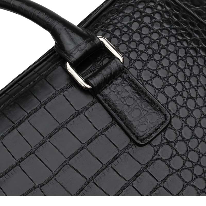 Italian Croco Leather Textured Briefcase Burgundy Edition