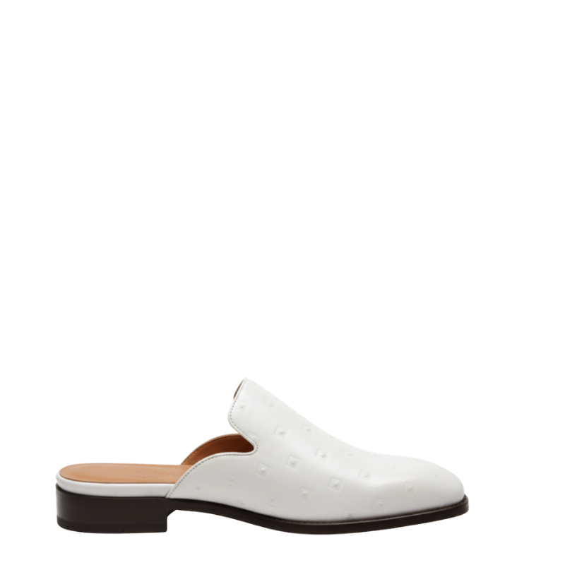 Imperial Frost Embossed Leather Mules