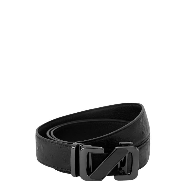 Croco Leather Black Strap Embossed Finish Belt with S Style Autolock Buckle