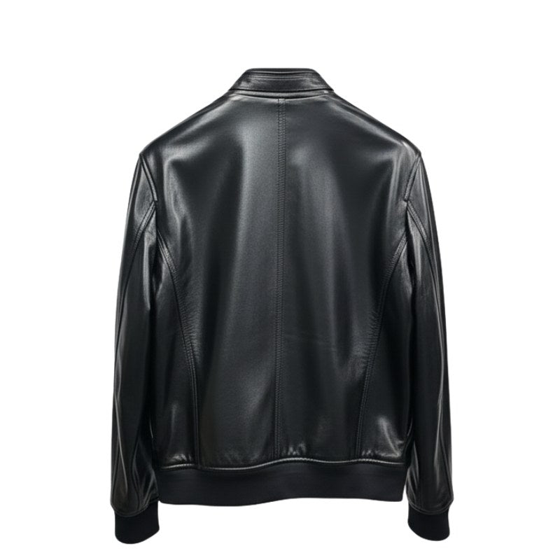 Italian Leather Stylish Bomber Jacket
