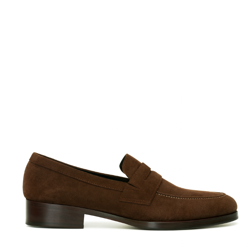 Men’s Brown Suede Slip-On Penny Loafer