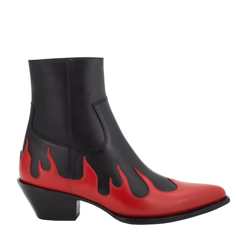 Men's Leather Dual Tone Flamecrest Pointed Ankle Boots