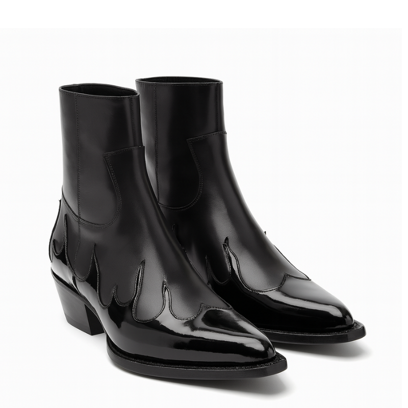 Men's Leather Flamecrest Pointed Ankle Boots