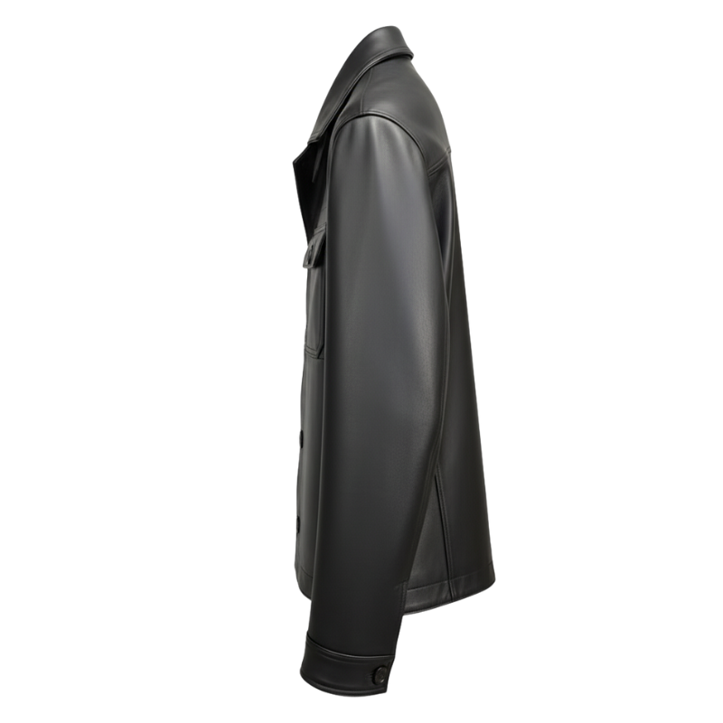 Men’s Luxury Leather Shirt Jacket