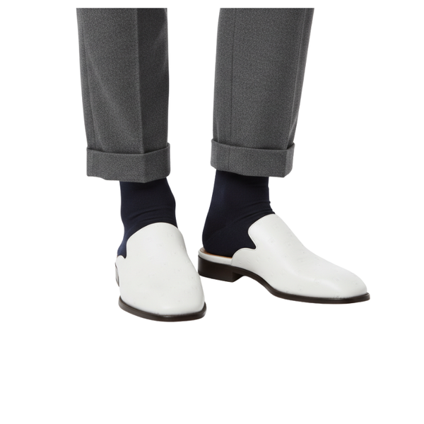 Imperial Frost Embossed Leather Mules
