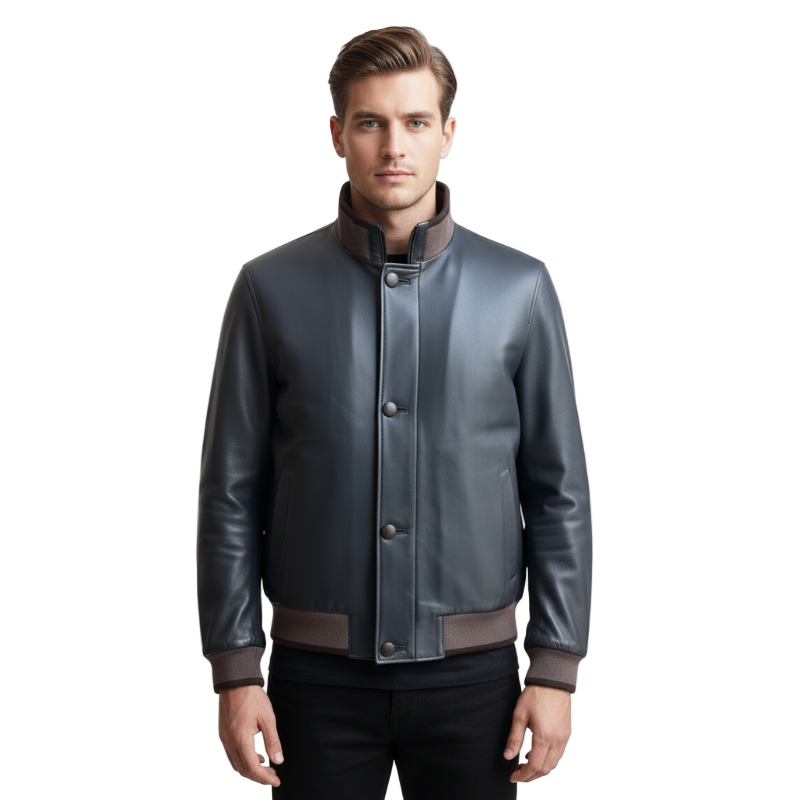 Midnight Heritage Leather Bomber Jacket