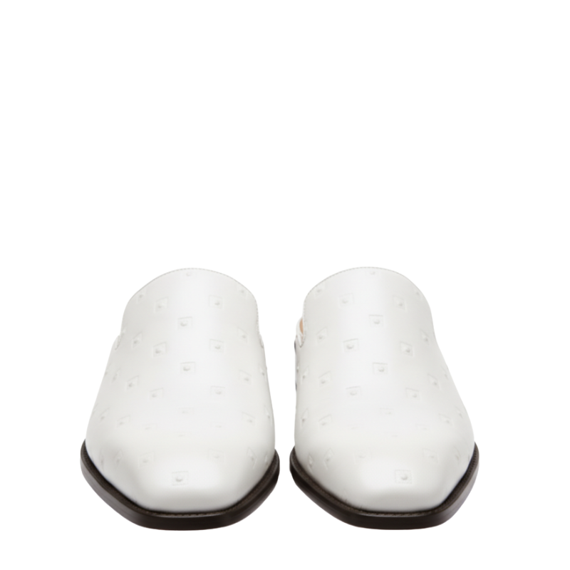 Imperial Frost Embossed Leather Mules