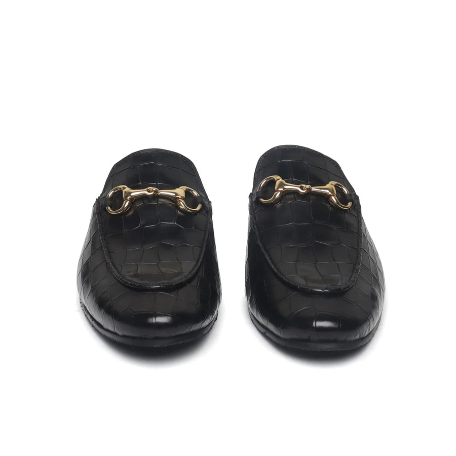 Deep Cut Leather Mules