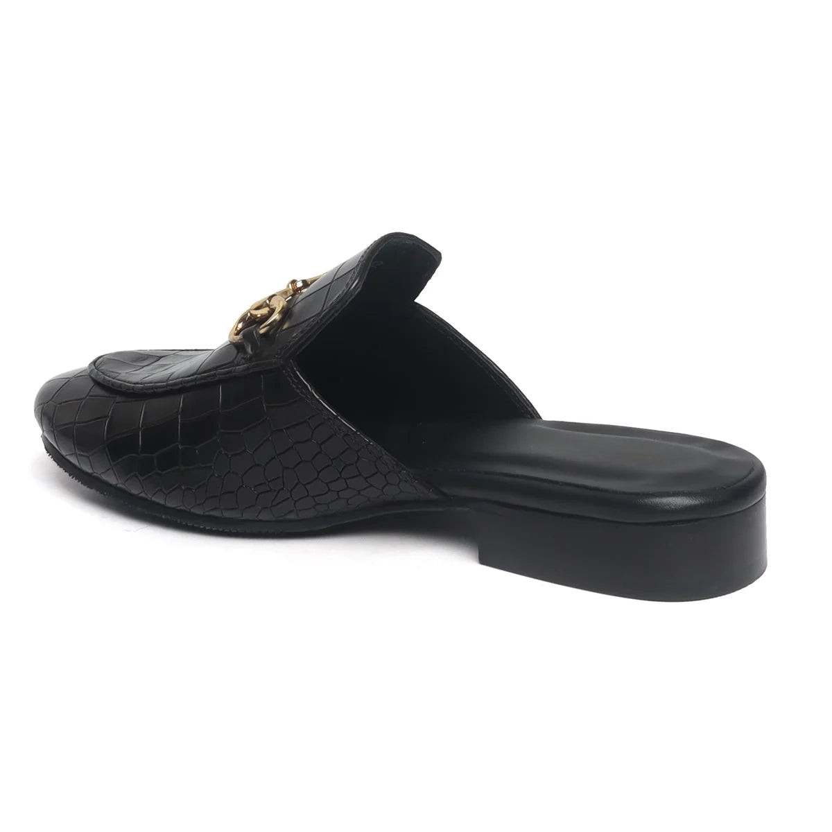 Deep Cut Leather Mules